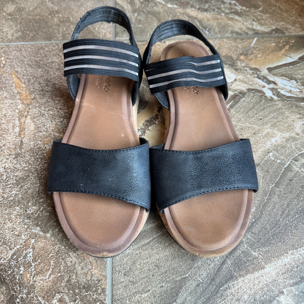 Skechers Cali Footsteps Markers‎ Sandals Luxe Foam Black Size 8